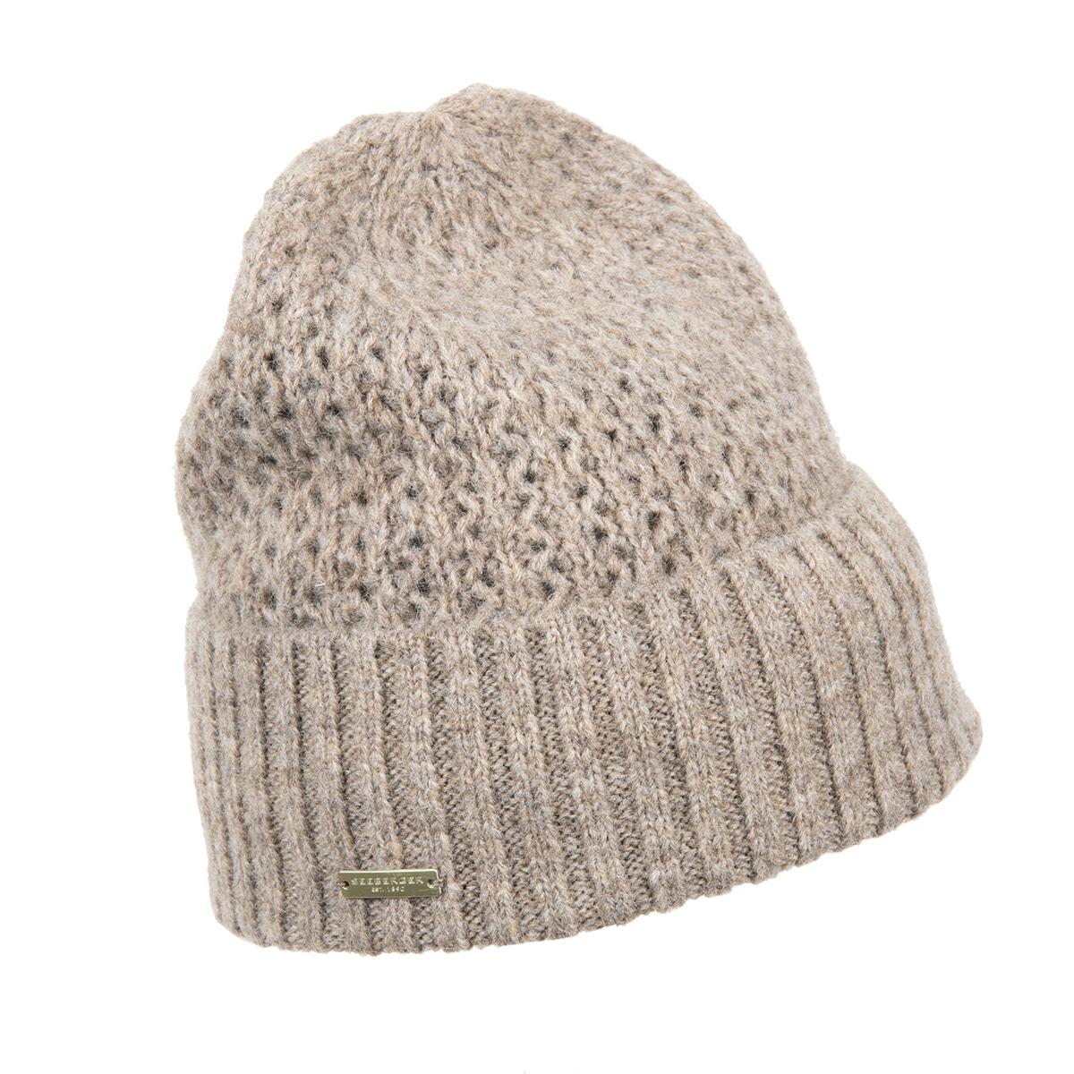 SEEBERGER | Bonnet femme en maille ajour�e � large revers