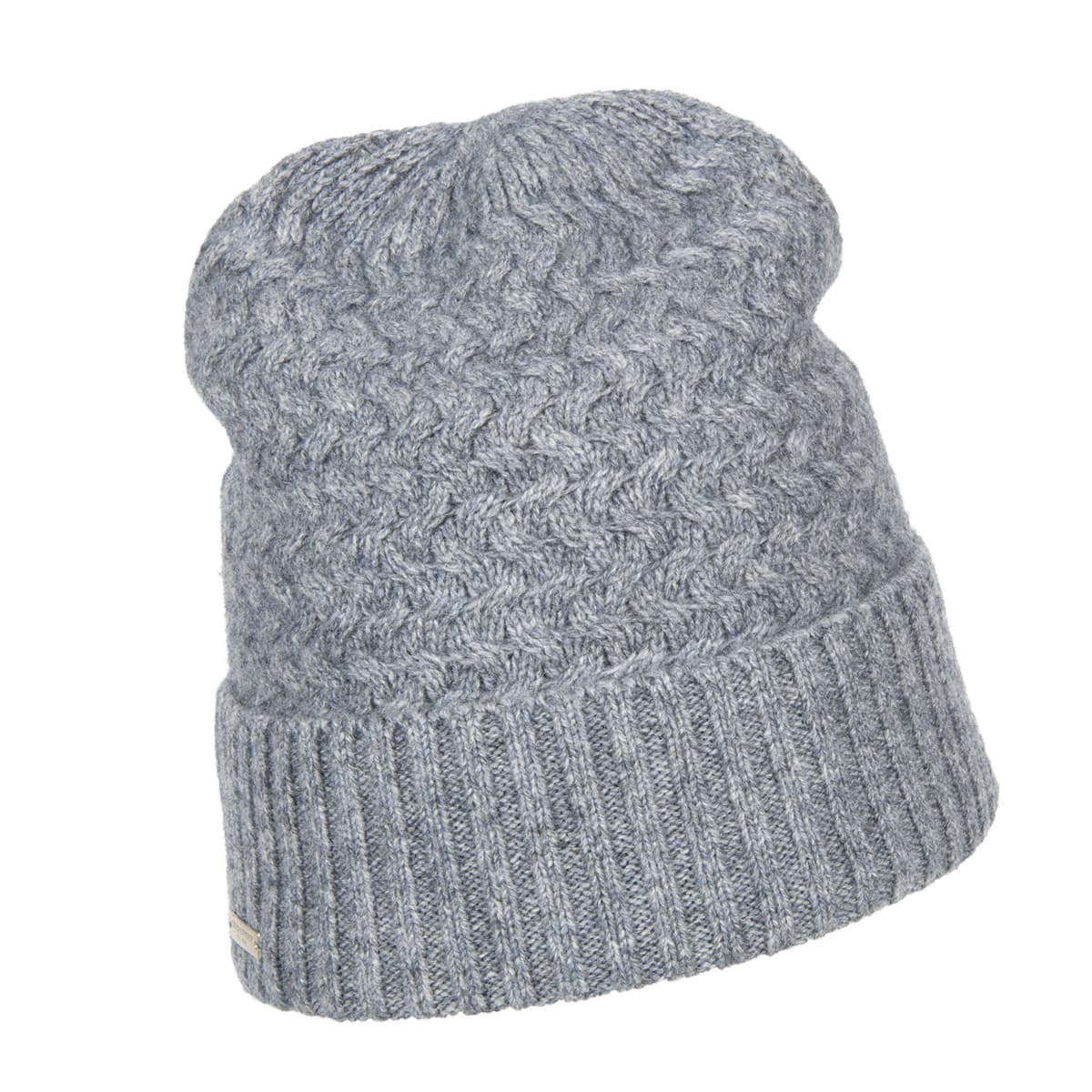 SEEBERGER | Bonnet femme en tricot avec revers torsad�