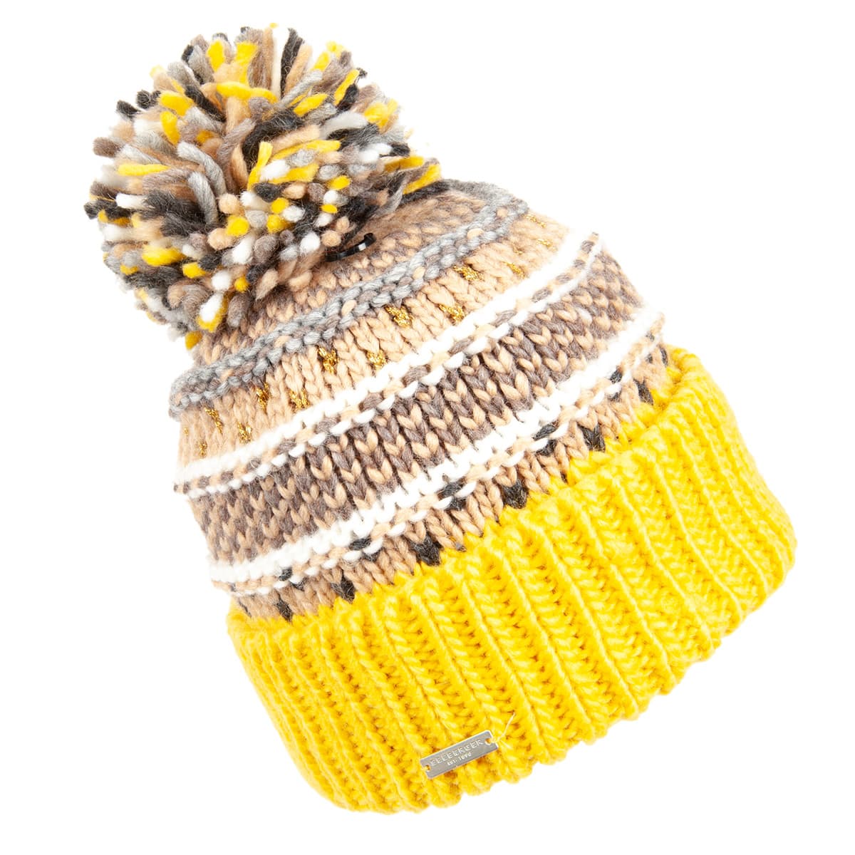 SEEBERGER | Bonnet � revers avec pompon