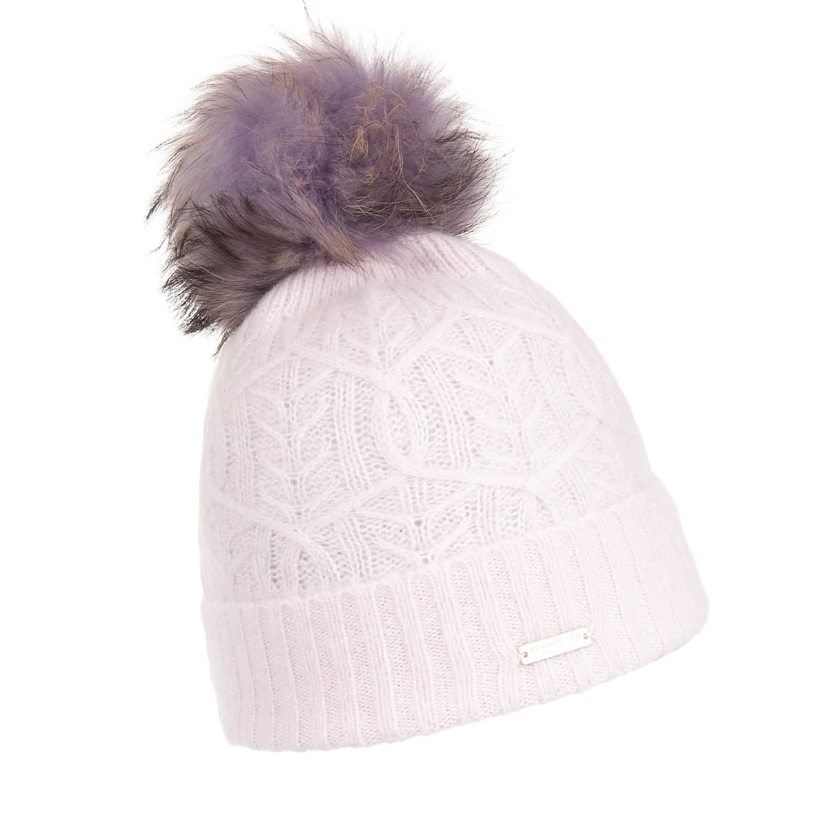 SEEBERGER | Bonnet tricot cachemire soie avec revers avec pompon
