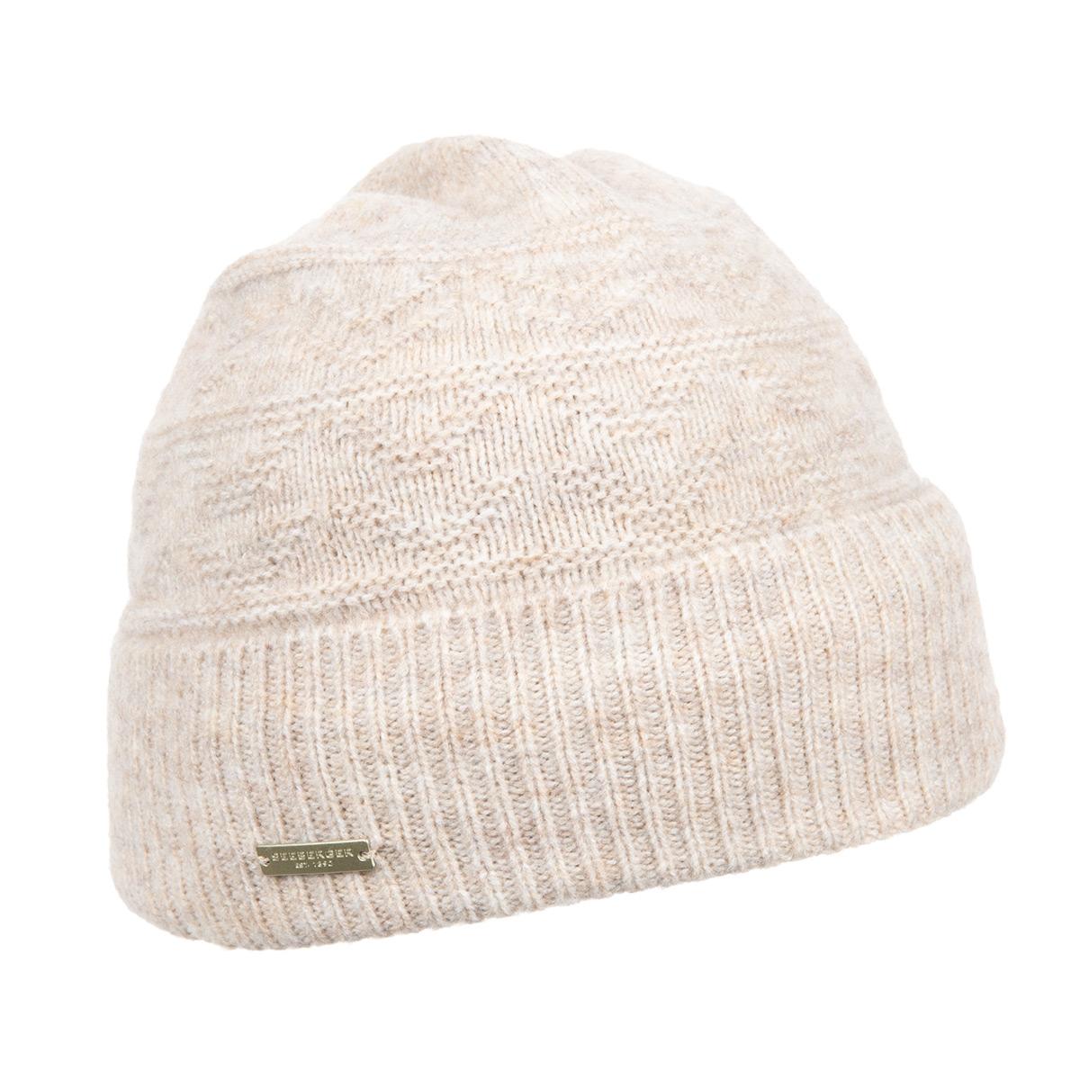 SEEBERGER | Bonnet tricot� pour femmes avec design jacquard et revers