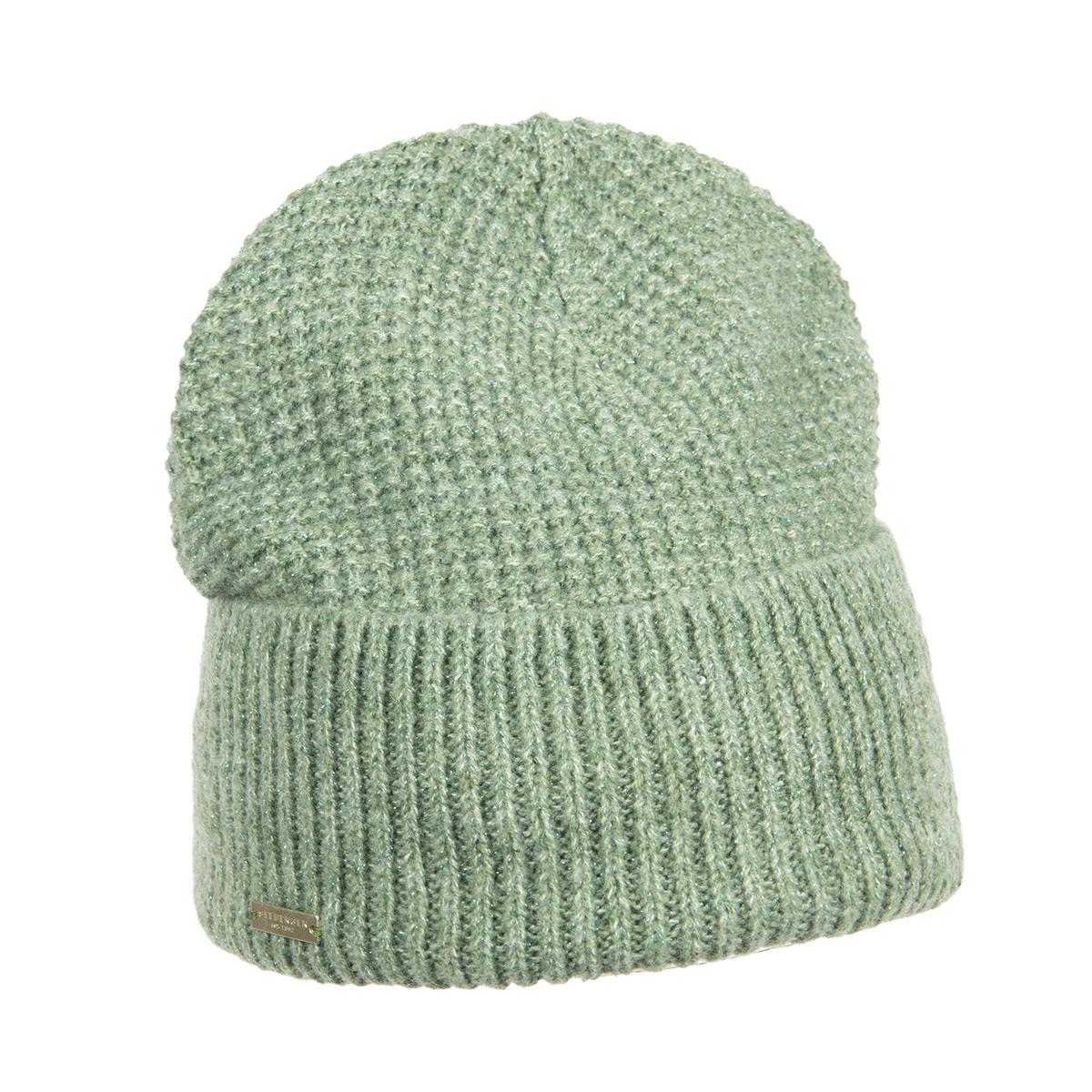 SEEBERGER | Bonnet tricot� pour femmes avec revers en fil doux