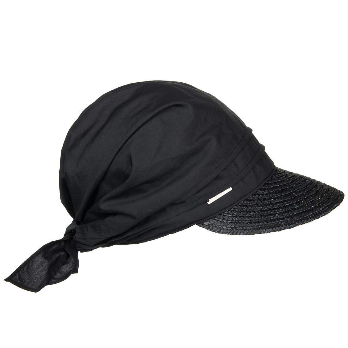 SEEBERGER | Casquette de paille pour femme avec bordure de paille et t�te en tissu pour une casquett