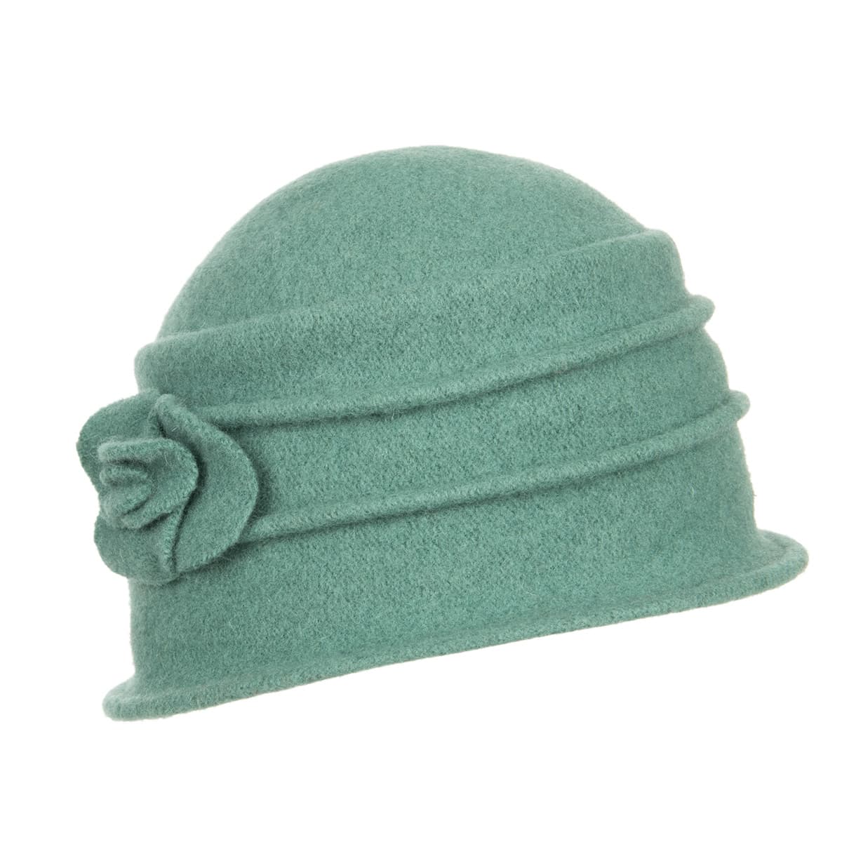 SEEBERGER | Cloche en laine bouillie avec petite fleur