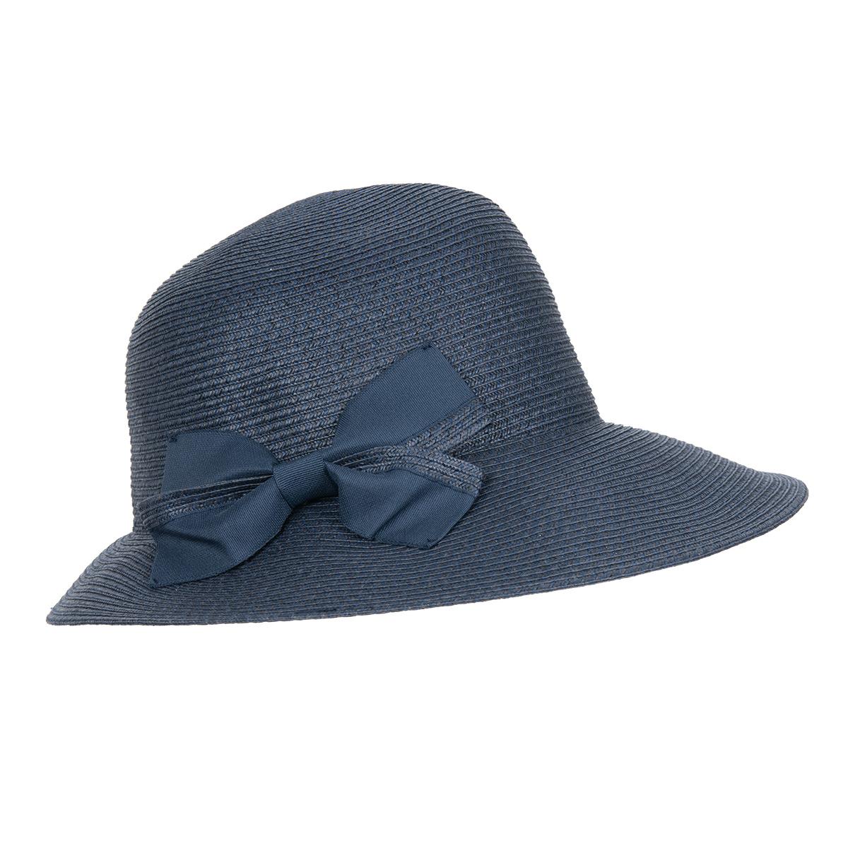 SEEBERGER | Cloche femme papier tress� avec noeud d�coratif