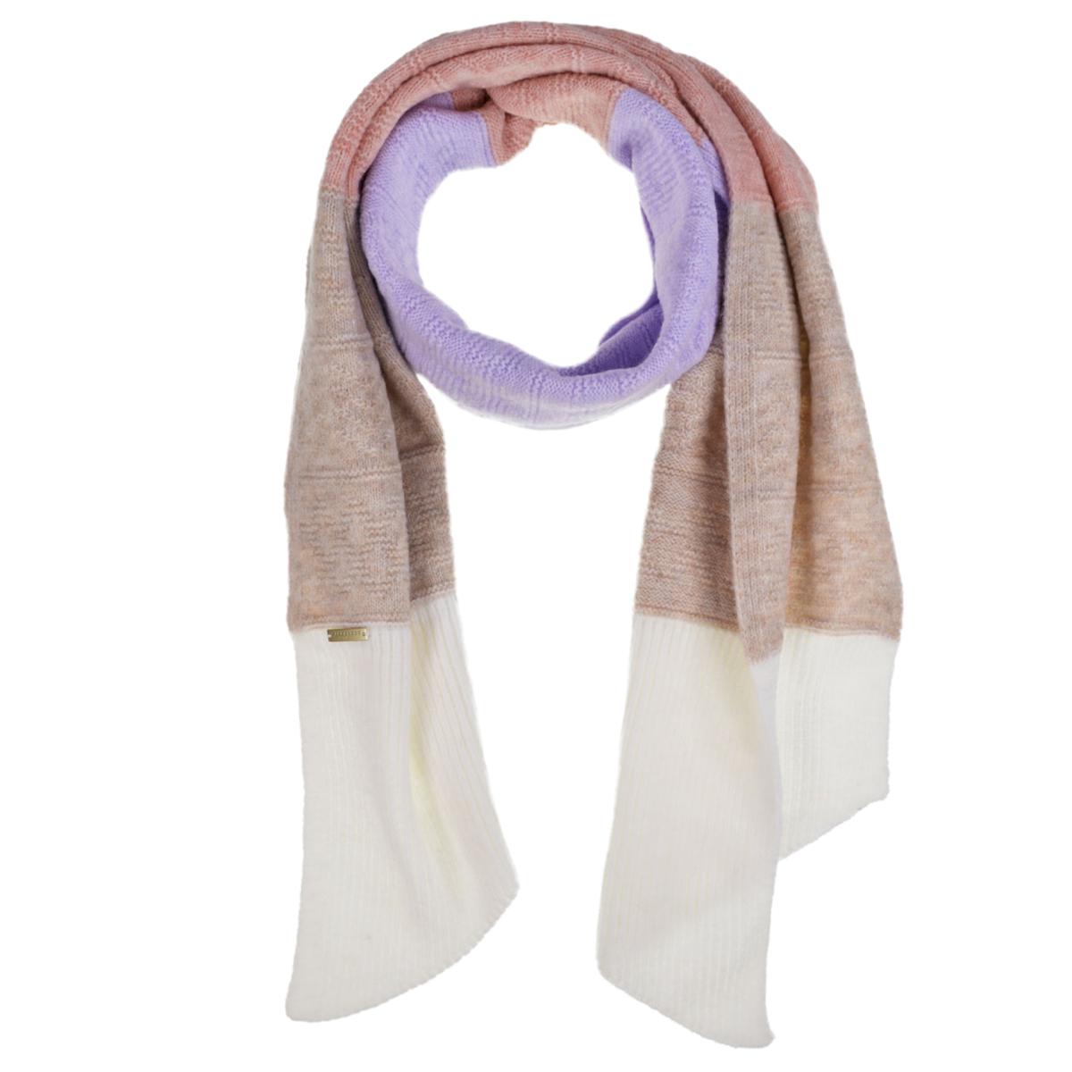 SEEBERGER | Echarpe tricot�e femme avec rayures en bloc et motif norv�gien 180x30cm