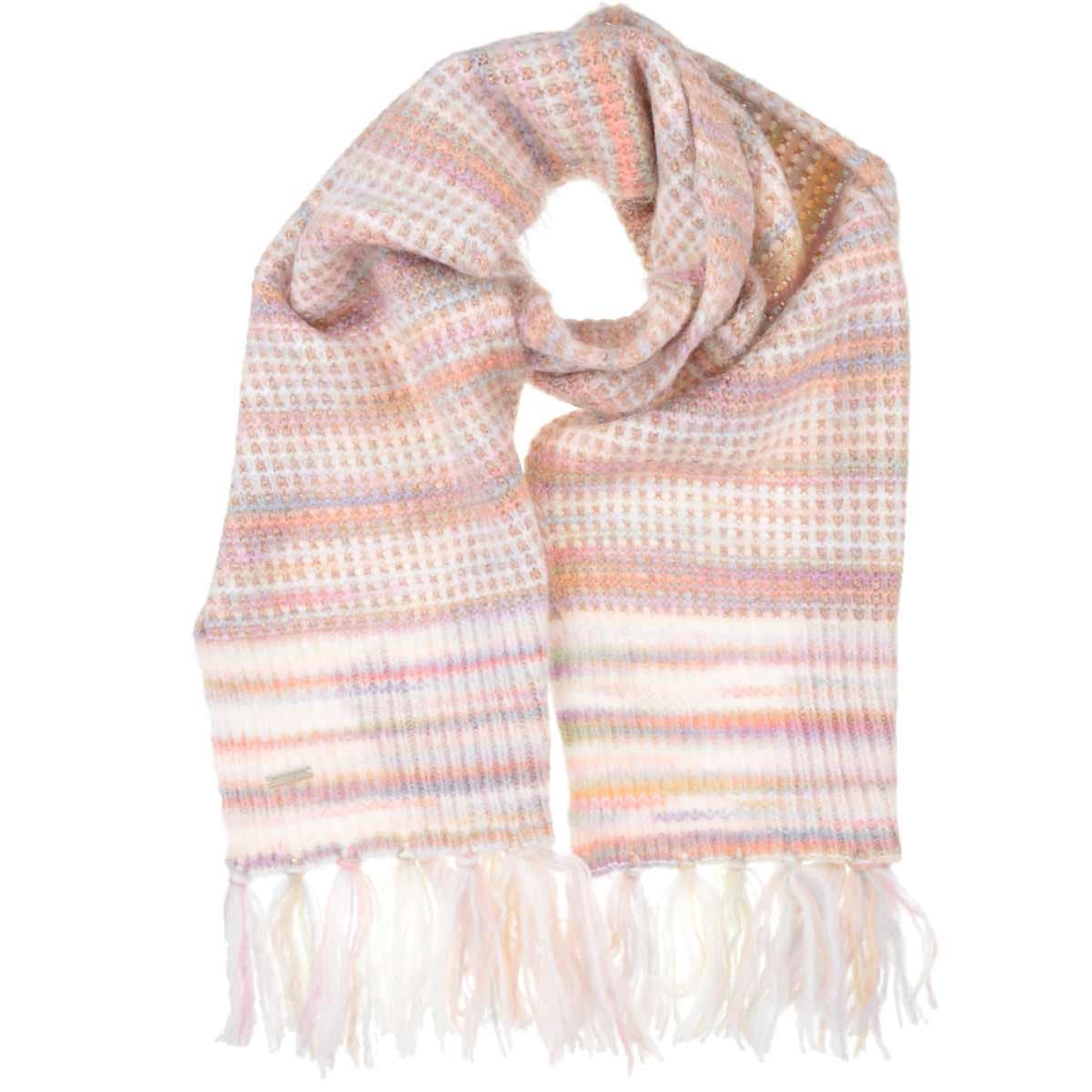 SEEBERGER | �charpe � franges femme tricot�e super douce 170x28cm