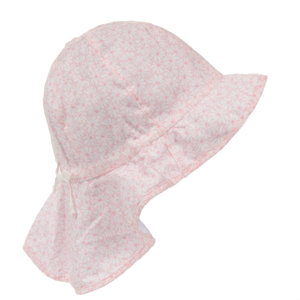 STERNTALER | Bonnet en tissu pour fille avec protection de cou et ruban � nouer
