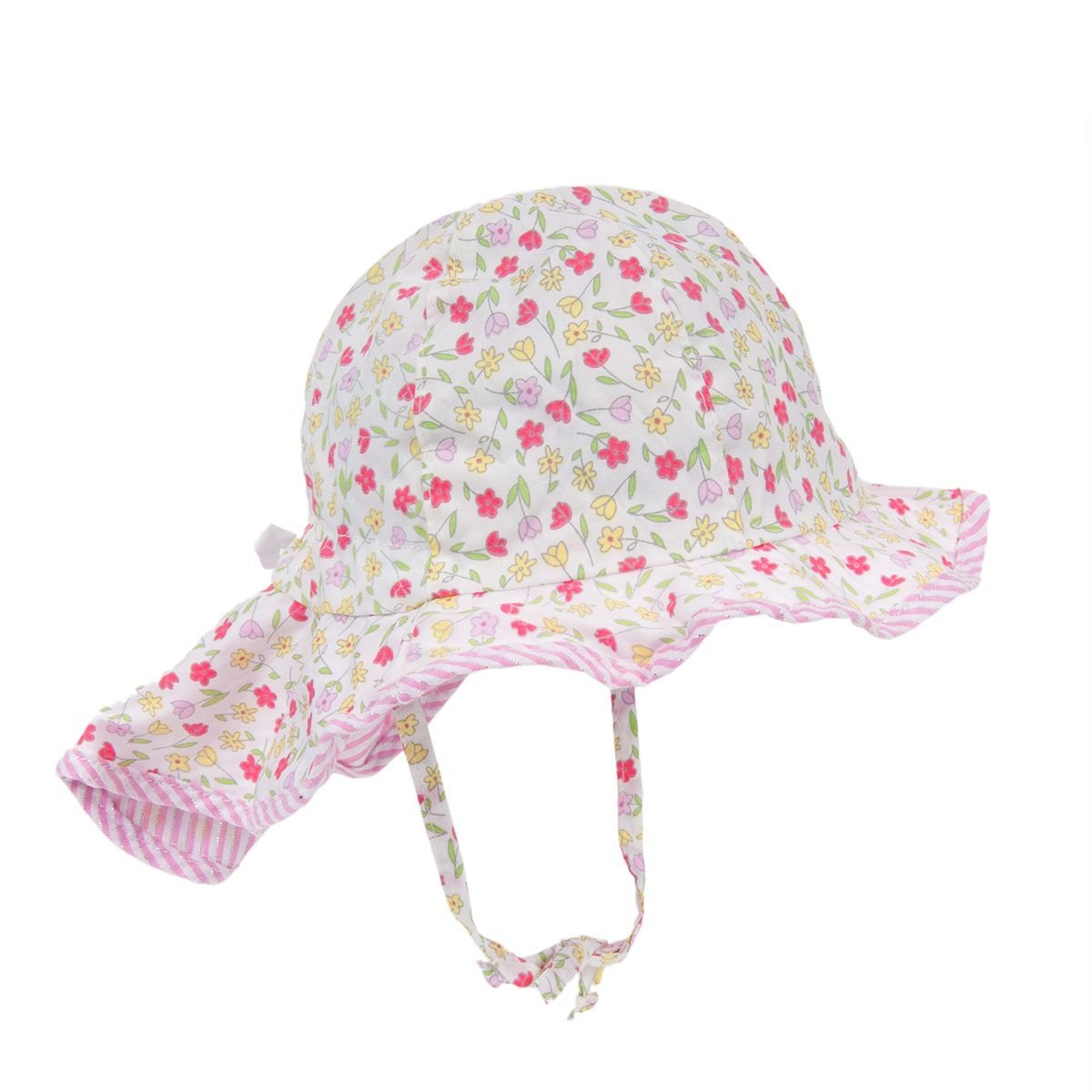 STERNTALER | Bonnet en tissu pour fille avec protection de cou et ruban � nouer