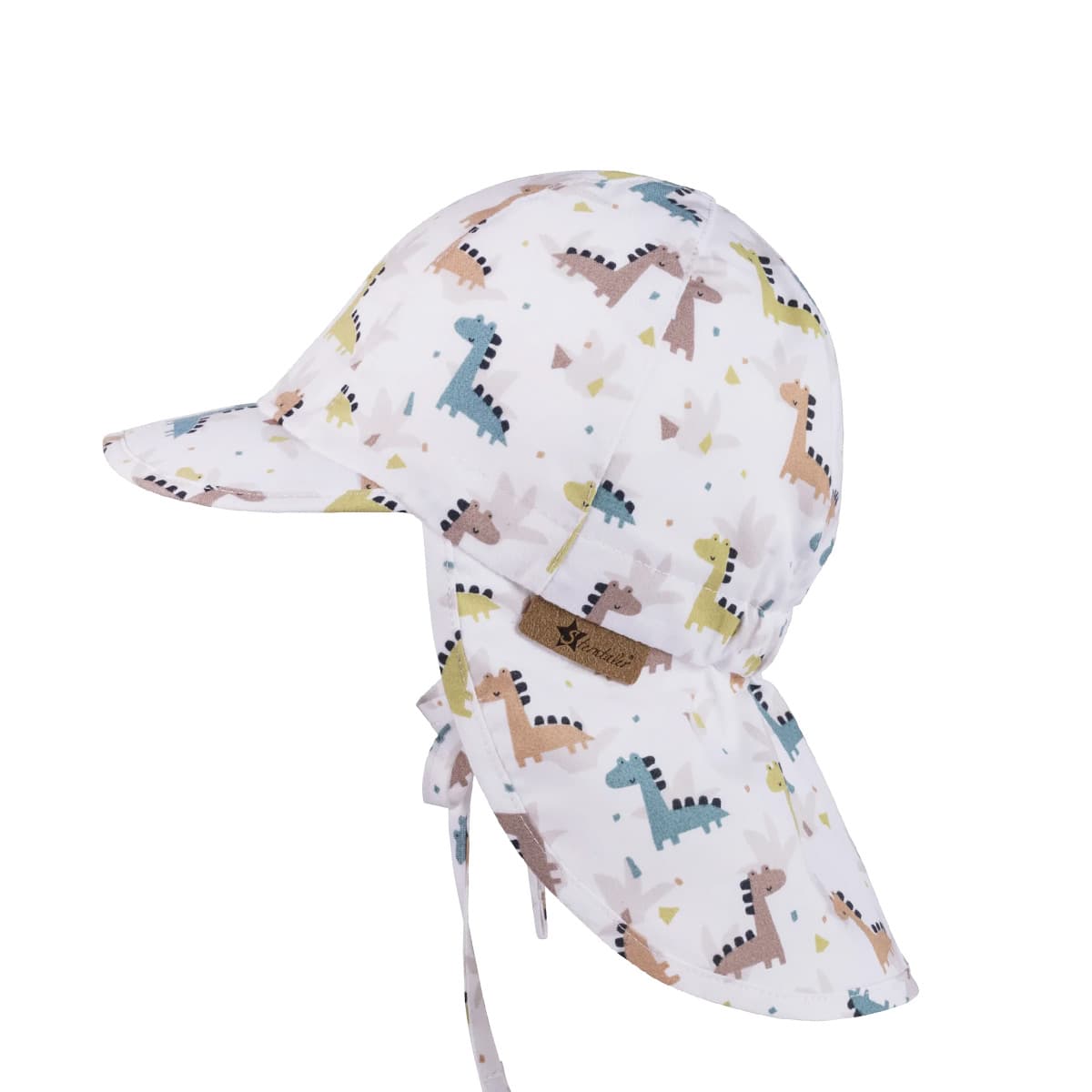 STERNTALER | Casquette enfant � visi�re imprim�e de dinosaures avec prot�ge-nuque et lien � nouer