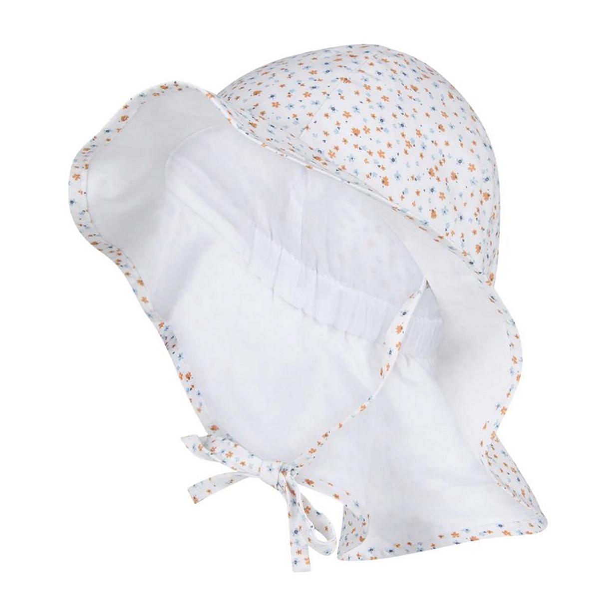 STERNTALER | Chapeau de soleil en coton pour fille avec protection de cou et ruban � nouer