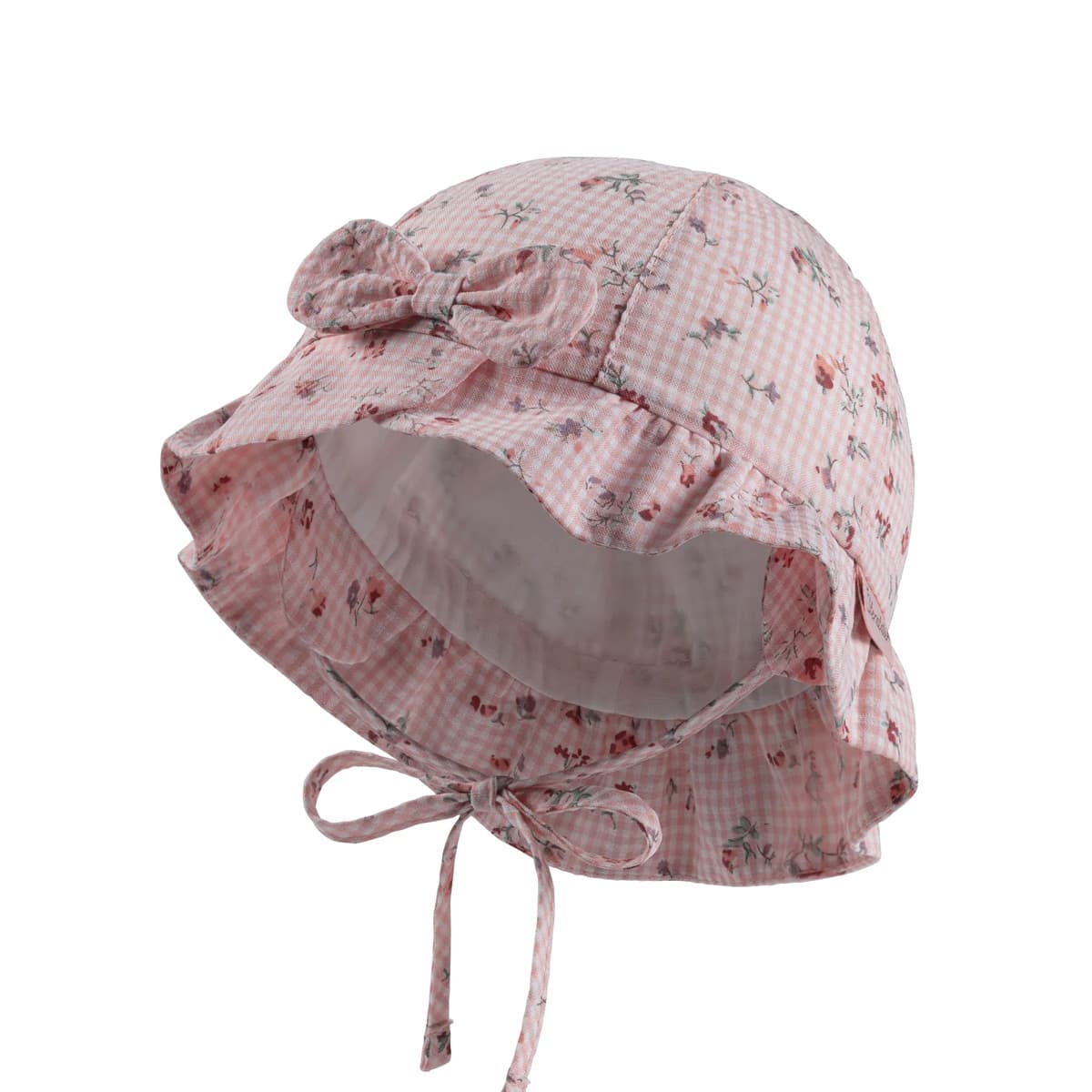 STERNTALER | Chapeau fille imprim� petits fleurons avec bord, lien et noeud