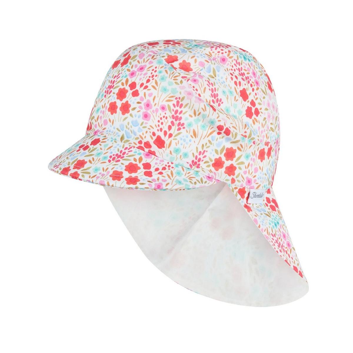 STERNTALER | casquette fille avec protection de cou motif fleurs