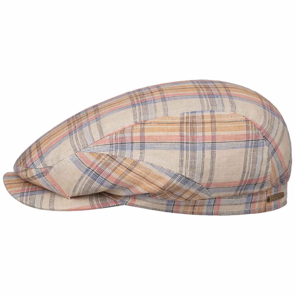STETSON | Casquette d'�t� pour hommes, 100% lin, � carreaux