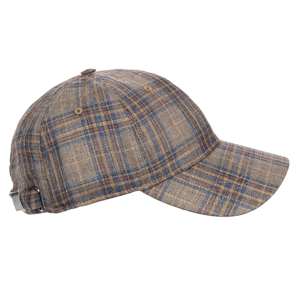 STETSON | Casquette homme � carreaux en soie m�lang�e