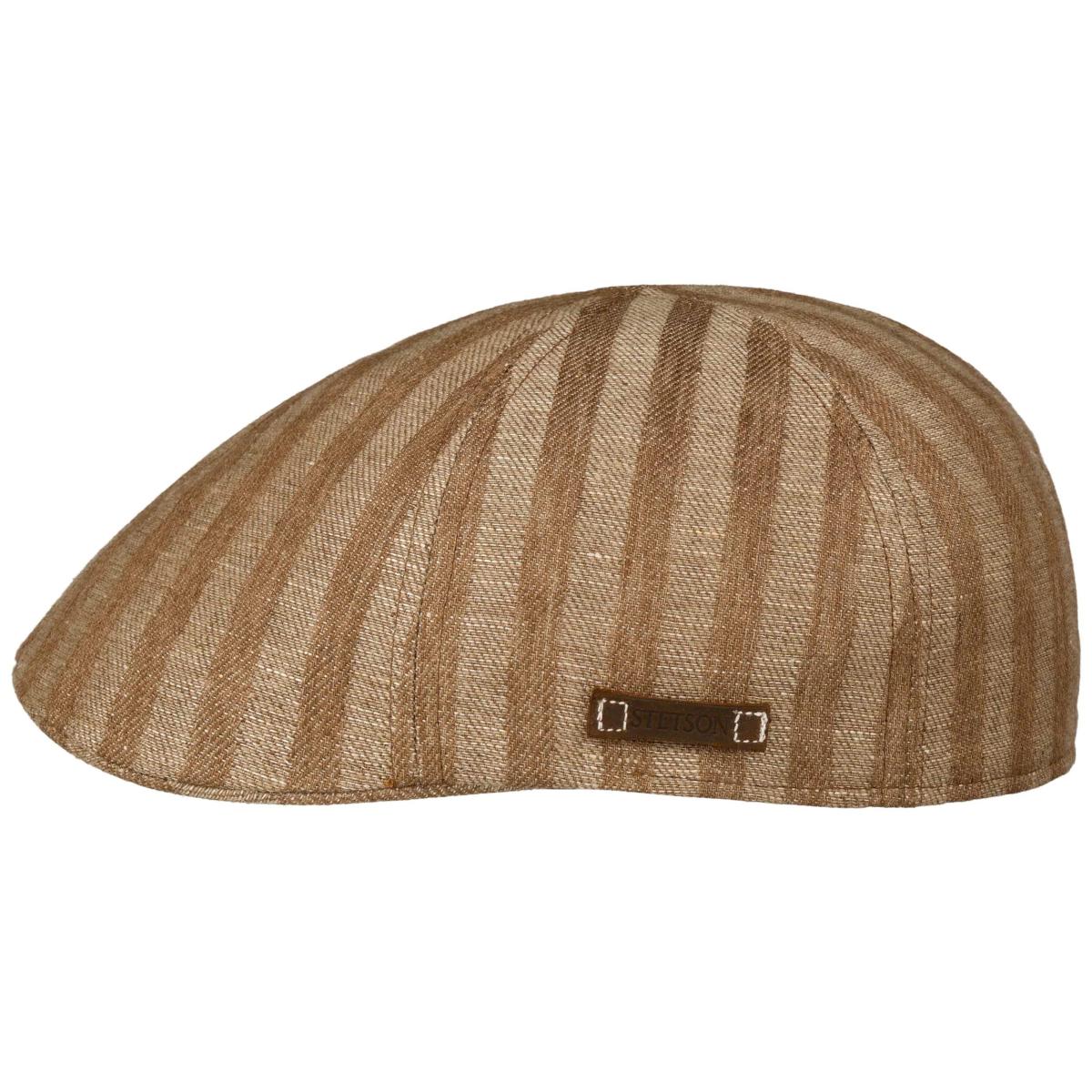 STETSON | Casquette plate homme � rayures M�lange de lin