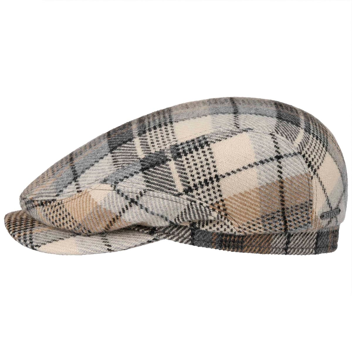 STETSON | Chapeau plat homme carreaux laine alpaga