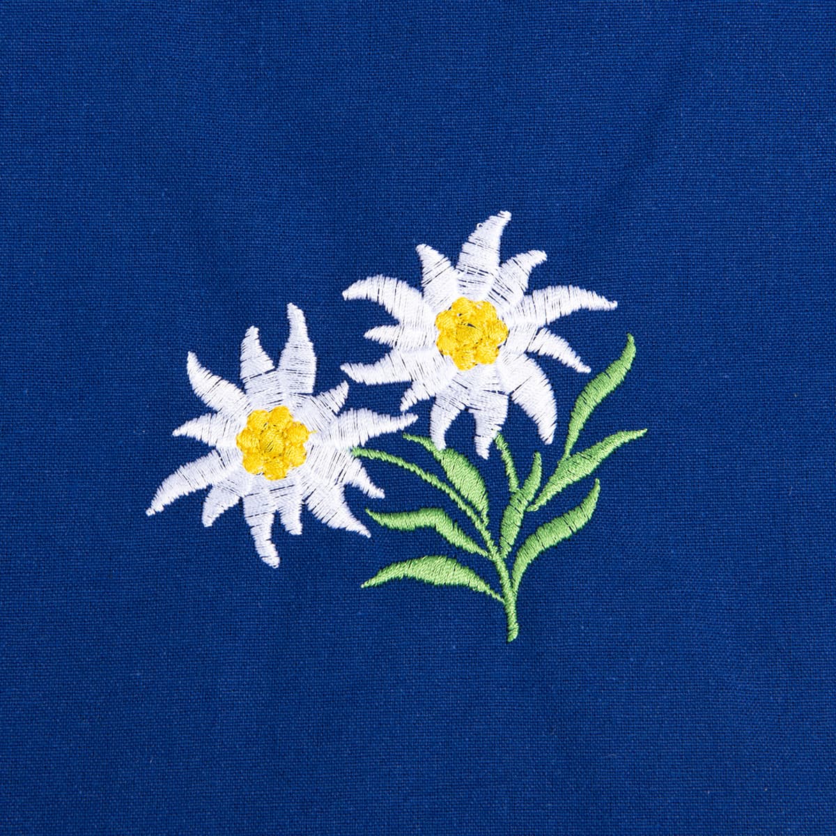 Tablier bleu avec motif : Edelweiss 2