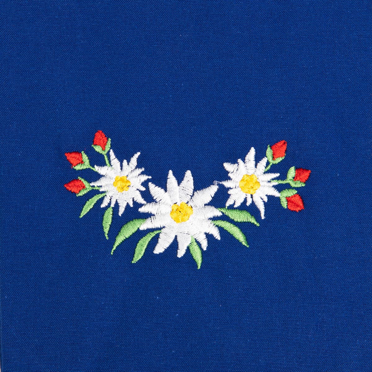 Tablier bleu avec motif : Edelweiss 3