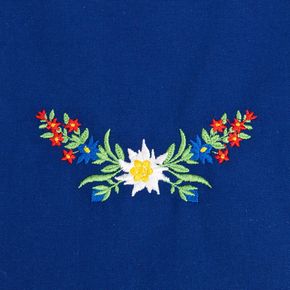 Tablier bleu avec motif : fleur