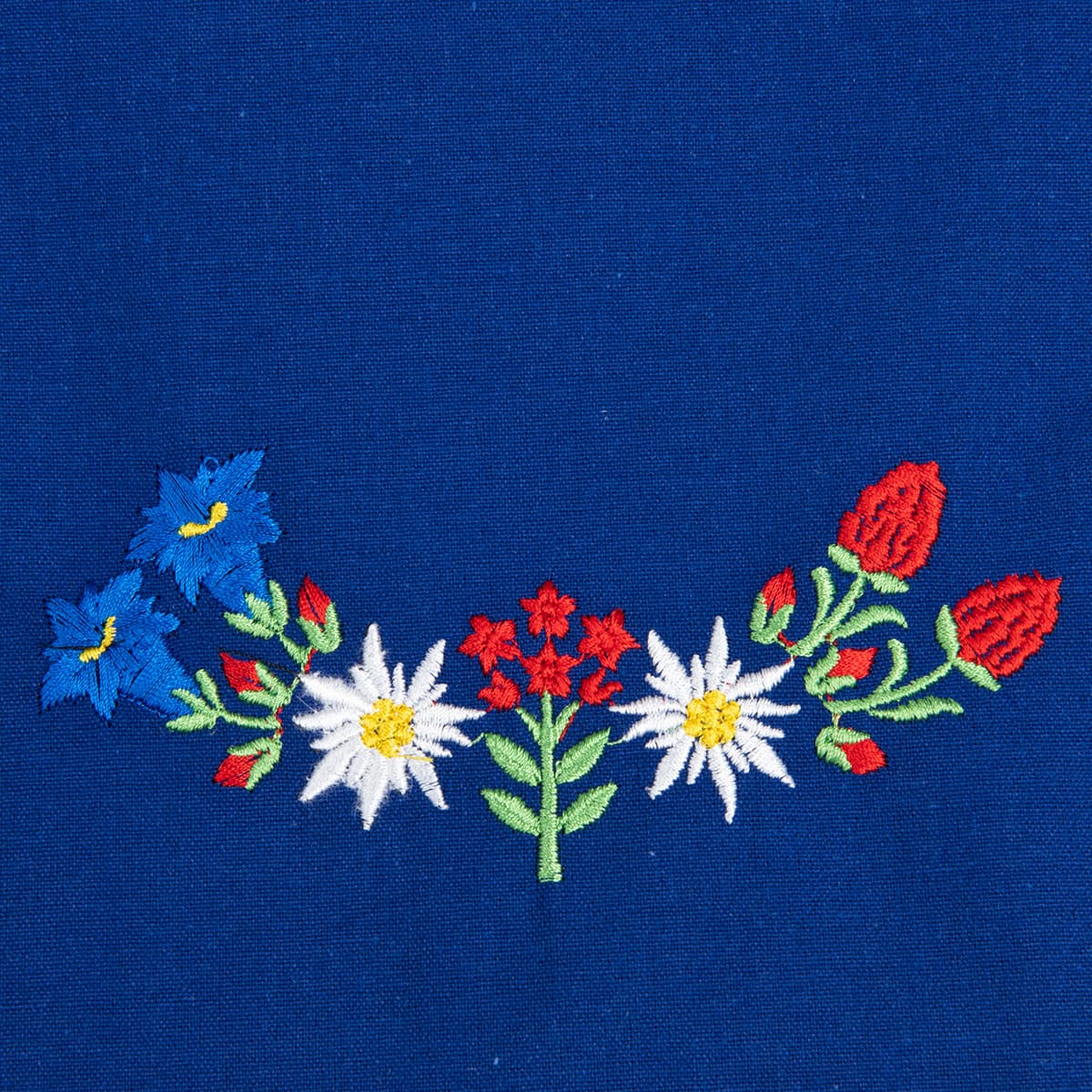 Tablier bleu avec motif : fleur