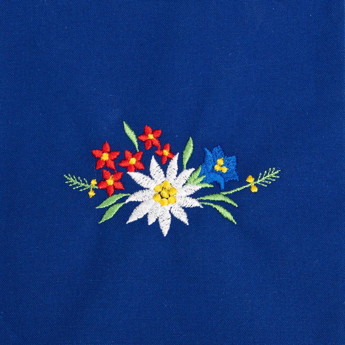 Tablier bleu avec motif : fleur