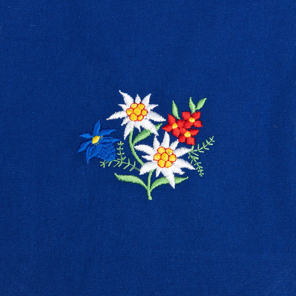 Tablier bleu avec motif : fleur