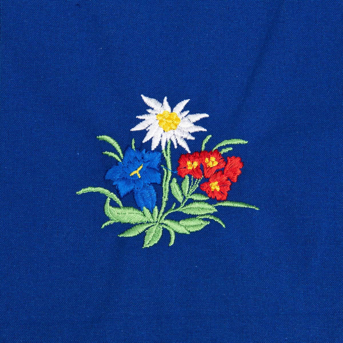 Tablier bleu avec motif : fleur