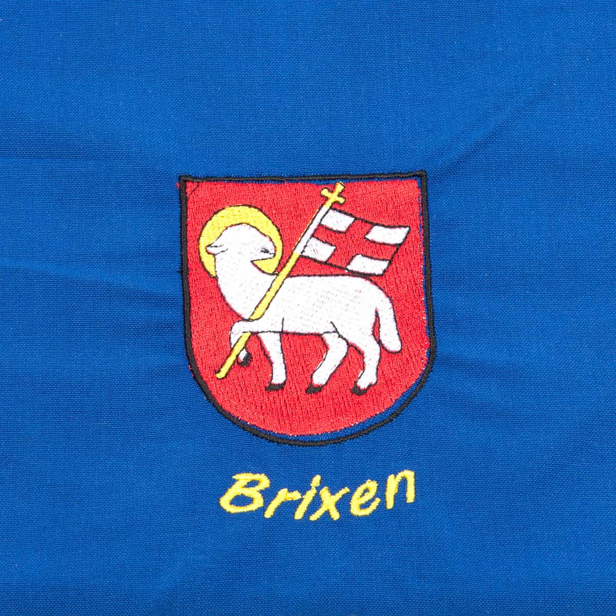 Tablier bleu avec motif "Brixen&quot ;