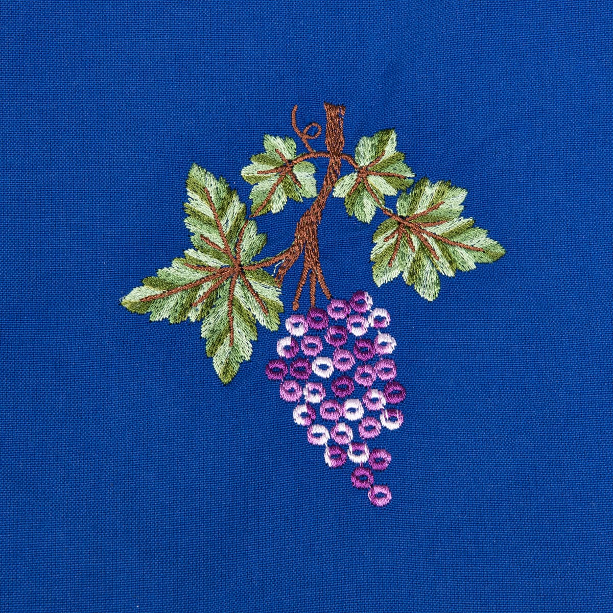 Tablier bleu avec motif "Vigne".