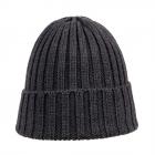Bonnet � revers en pure laine anthracite