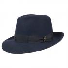 Chapeau BORSALINO classique en feutre de lapin bleu fonc�