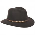 Chapeau sportif en feutre de laine avec un cordon tress� -Bestseller brun fonc�
