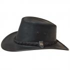 Chapeau en cuir australien Chapeaux western Chapeau de cow-boy by Hutter Chapeaux avec garniture en  noir