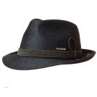 Chapeaux pour hommes Chapeaux de feutre Leo by Hutter avec bord �troit et cordon de soie noir