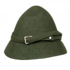 Chapeau feutre Pala by Hutter Chapeaux � roulettes sans bord avec garniture en feutre vert fonc�