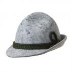 Chapeau de montagne en feutre Ortler by Hutter Chapeaux avec triple cordon de laine et bord �troit gris
