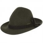 Chapeau en feutre de laine avec une ficelle torsad�e sign� HUTTER vert loden