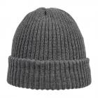 HUTTER | Bonnet tricot� haut de gamme avec revers en 100 % laine m�rinos gris