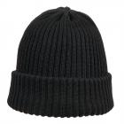 HUTTER | Bonnet tricot� haut de gamme avec revers en 100 % laine m�rinos noir