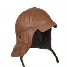HUTTER | casquette cabriolet femme et homme en cuir nappa tabac