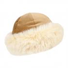Casquette pour femmes avec garniture imitation fourrure beige