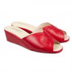 PREMIUM | Chaussons en cuir pour femmes avec semelle antid�rapante et talon rouge