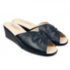 PREMIUM | Chaussons en cuir pour femmes avec semelle antid�rapante et talon bleu