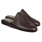Chaussons en cuir pour hommes avec un l�ger talon marron