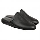 Chaussons en cuir pour hommes avec un l�ger talon noir