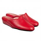 Chaussons �l�gants en cuir nappa tr�s fin pour femmes rouge