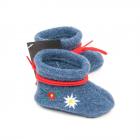 Pantoufles de b�b� � motif de fleurs d'edelweiss jeans