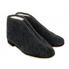 Chaussons hauts en pure laine avec fermeture �clair gris