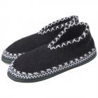 Chaussons de laine avec la semelle en cuir anthracite